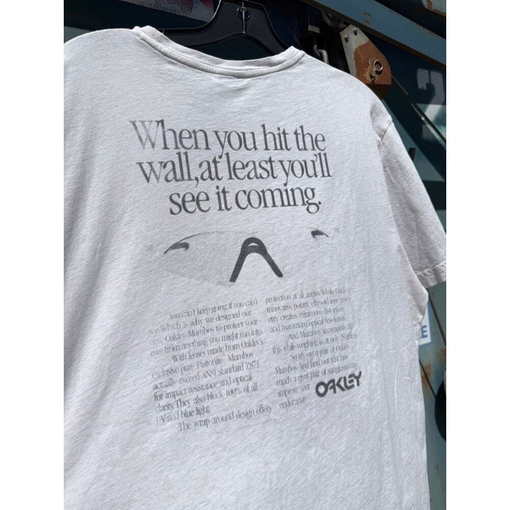 Y2K Oakley When You Hit the Wall Vintage Sunglasses Promo Tee Shirt Software